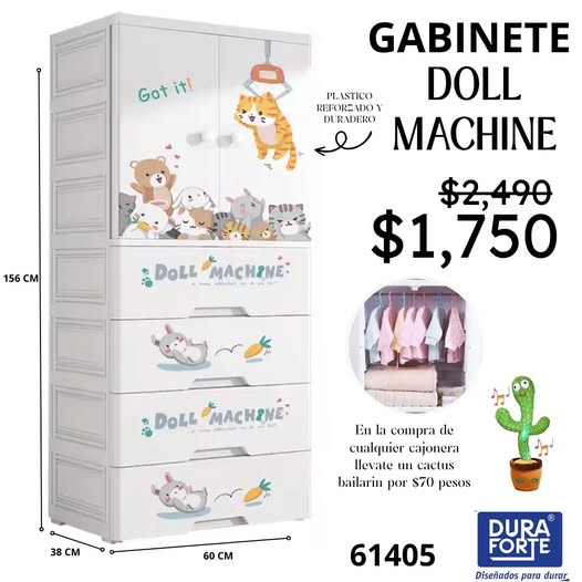 GABINETE DOLL MACHINE 60 CM ANCHO x 38 CM FONDO x  156 CM ALTO