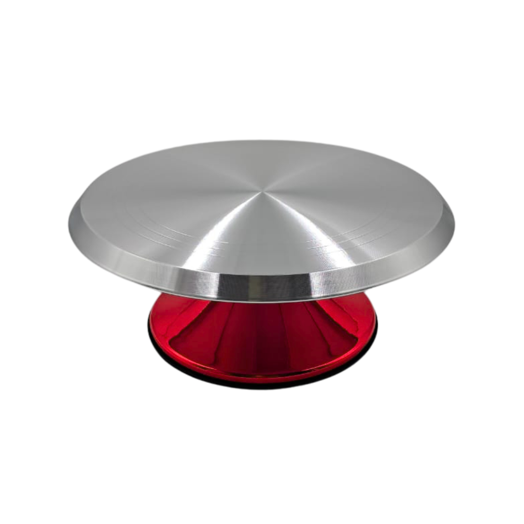 BASE GIRATORIA ALUMINIO 30 CM  ROJO BRILLANTE
