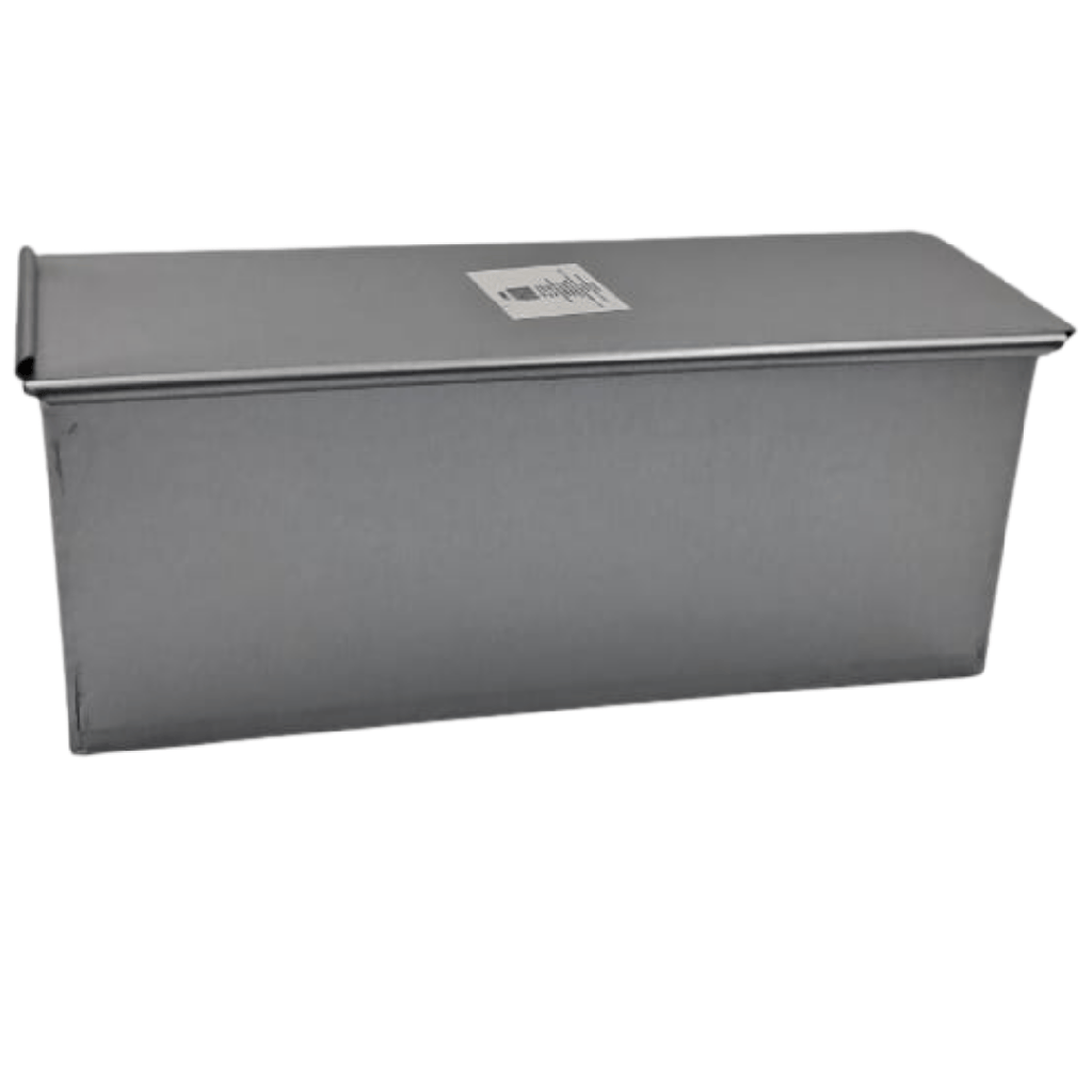 MOLDE PARA PAN DE CAJA DE ALUMINIO CON TAPA  32 X 12 X 12 CM