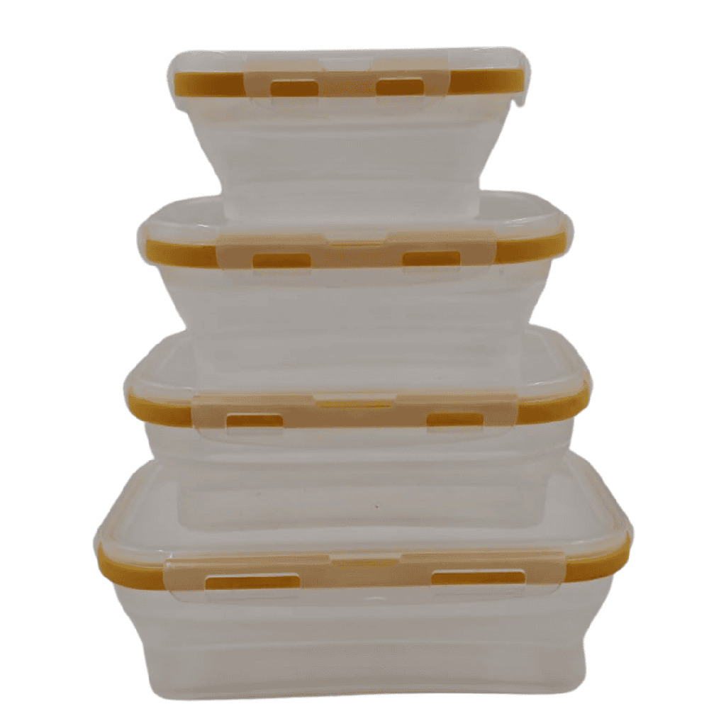 SET DE 4 CONTENEDORES PLEGABLES 20 X 13 CM-18 X 11 CM- 10 X 15 CM - 12 X 9 CM