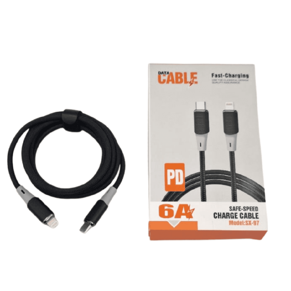 CABLE PARA CELULAR CARGA RAPIDA 1 METRO ENTRADA TIPO C-IPHONE SX-97