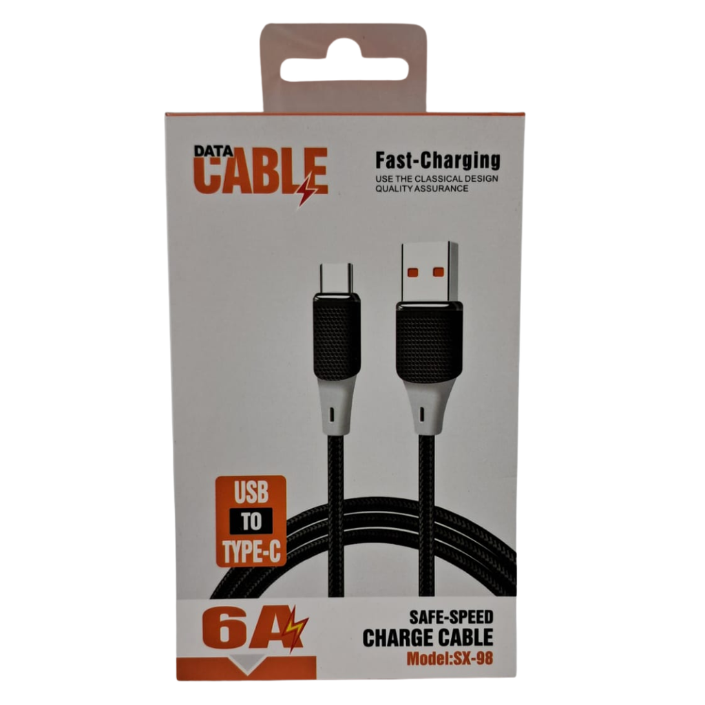 CABLE PARA CELULAR 6A 1 METRO ENTRADA USB - C MODELO SX-98