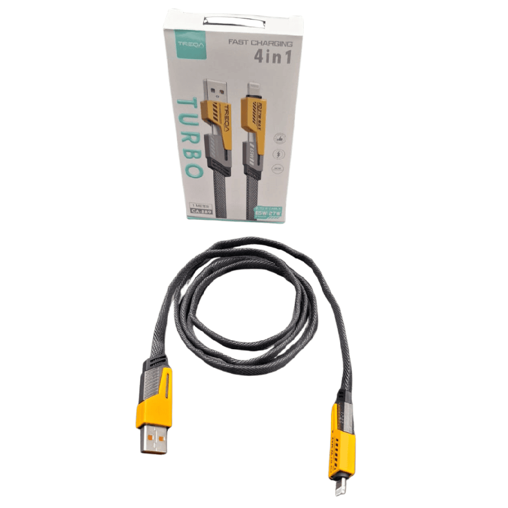CABLE PARA CELULAR 4 EN 1 DE  1 METRO USO RUDO 
