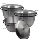 JUEGO DE 3 OLLAS ABOMBADAS TRIPLE FUERTE 30-35 40 CMS PLATON