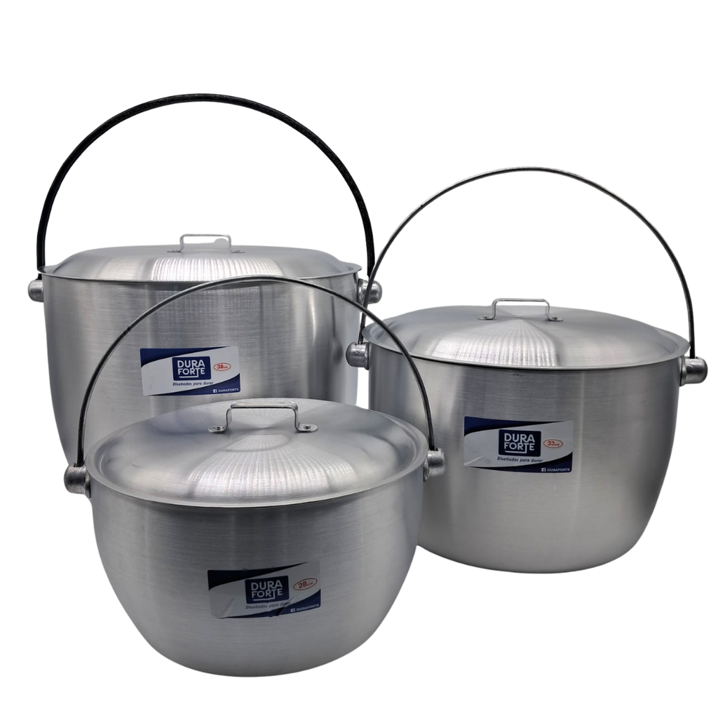 JUEGO DE 3 OLLAS ABOMBADAS TRIPLE FUERTE 28-33-38 CMS SOCRATES