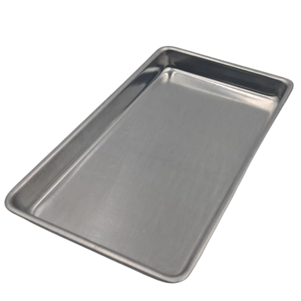 MOLDE RECTANGULAR BAJO DE ALUMINIO PARA PASTEL  25CM X 14CM X 2.5CM   