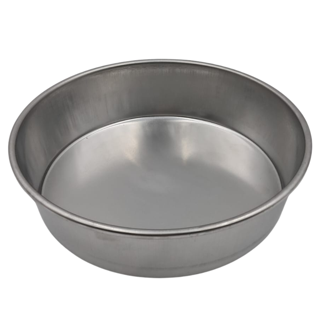 MOLDE REDONDO ALUMINIO PARA PASTEL LINEA PRACTICA 22 CM X 20 CM BASE X 6 CM 