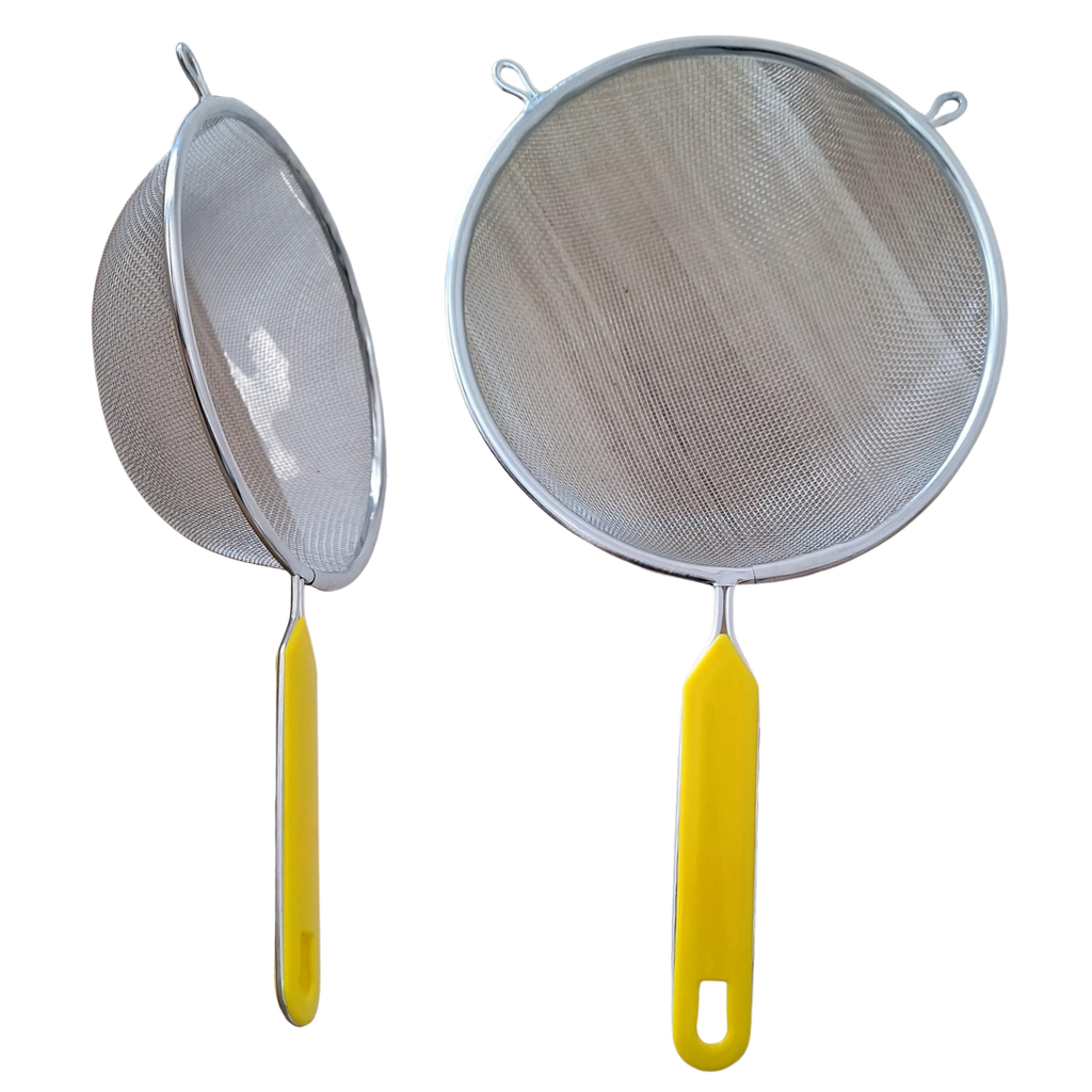COLADOR CROMADO 18CM MGO. PLAST.