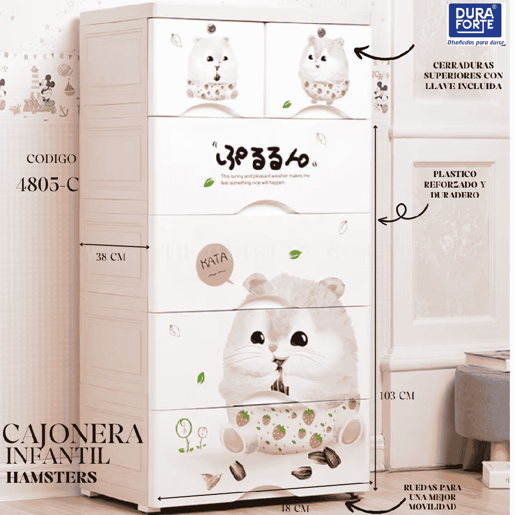 CAJONERA HAMSTERS 50 X 38 X 103 CM