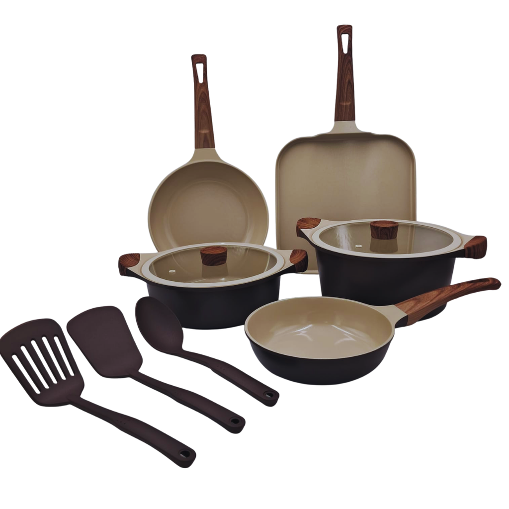 BATERIA DE COCINA MOKA ALPRO ALUMINIO FUNDIDO 10 PIEZAS