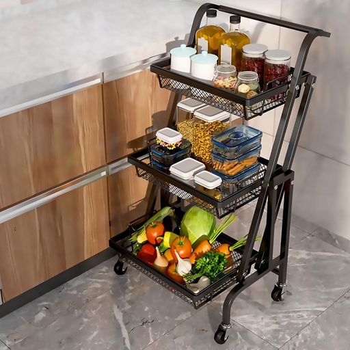 [19261] CARRO DE COCINA DE 3 NIVELES PLEGABLE