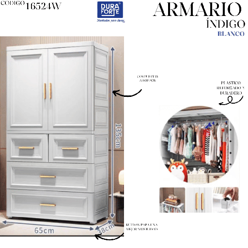 [7024] GABINETE INDIGO BLANCO 65 X 38 X 135