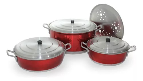 [10373] JUEGO DE 3 BUDINERAS ROJAS 3CAZROJ