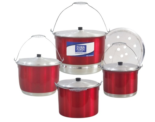 JUEGO DE 4 OLLAS COLOR 1.25MM ( BATERIA ROMA) MARCA DURAFORTE