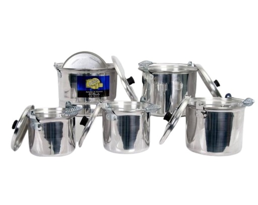 [10372] JUEGO DE 5 OLLAS NATURAL LINEA HOGAR C5