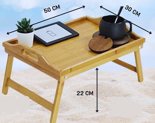[19392] MESA DE BAMBOO PARA CAMA 50 x 30 x 20 CM