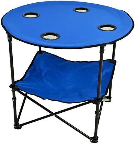 [19393] MESA PLEGABLE PLAYERA CON 4 PORTAVASOS  72 X 72 X 62 CM