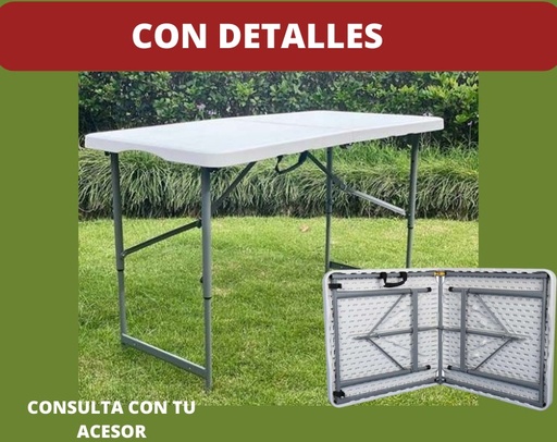 [10615] MESA PLEGABLE MULTIUSOS 1.22 X 61 X 74 CMS DURAFORTE 