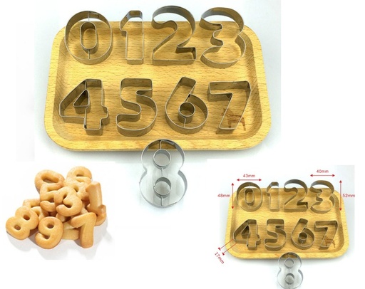 [19033] MINI NUMEROS , CORTADOR DE GALLETAS 10 PIEZAS 