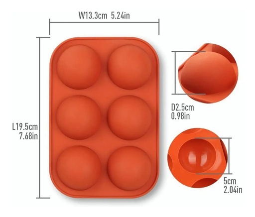 [19270] MOLDE DE ESFERA SILICON 19 X 13 X 2.5 CMS