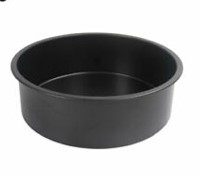 [19100] MOLDE PARA PASTEL REDONDO NEGRO 22*7.3CM,
