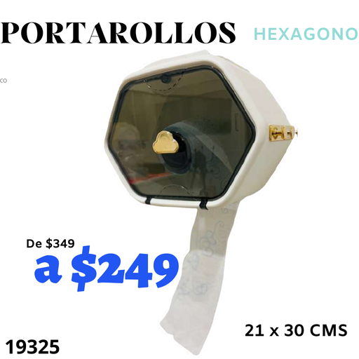 [19325] PORTAROLLO DE BAÑO  HEXAGONAL 