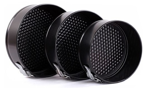 [19201] SET DE 3 MOLDES DESMONTABLES REDONDOS COLOR NEGRO 20/24/26
