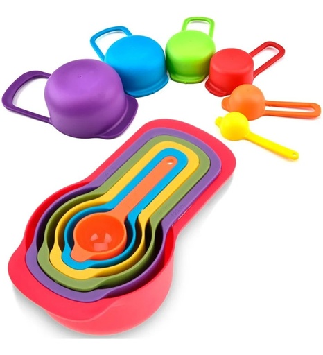 [19262] SET DE 6 CUCHARAS MEDIDORAS DE PLASTICO 250/125/85/60/15/7.5 ML