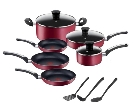[B474SC84] SET DE BATERIA CHARACTER DE 12 PZAS COLOR ROJO T-FAL