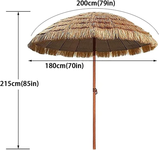 [AM1001] SOMBRILLA ESTILO PAJA PARA PLAYA 2.40 M 