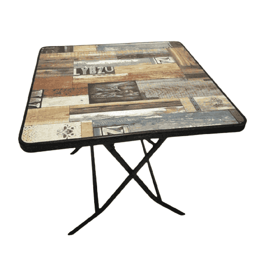 [18121] MESA CUADRADA GRANDE PLEGABLE ESTAMPADA 80 X 80 X 71 CM
