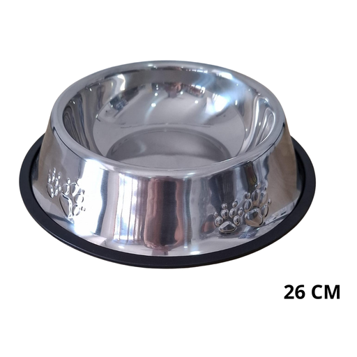 [18148] PLATO PARA MASCOTAS 26 CM DE ACERO INOXIDABLE 