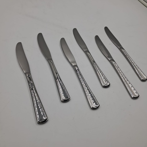 [18190] JUEGO DE 6 CUCHILLOS DE MESA DE ACERO INOXIDABLE 23 X2 CMS