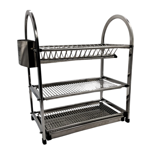 [18218] ESCURRIDOR PARA PLATOS DE ACERO INOXIDABLE 3 NIVELES 57 X 28 X 55 CMS.