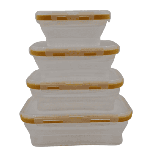 [19949] SET DE 4 CONTENEDORES PLEGABLES 20 X 13 CM-18 X 11 CM- 10 X 15 CM - 12 X 9 CM